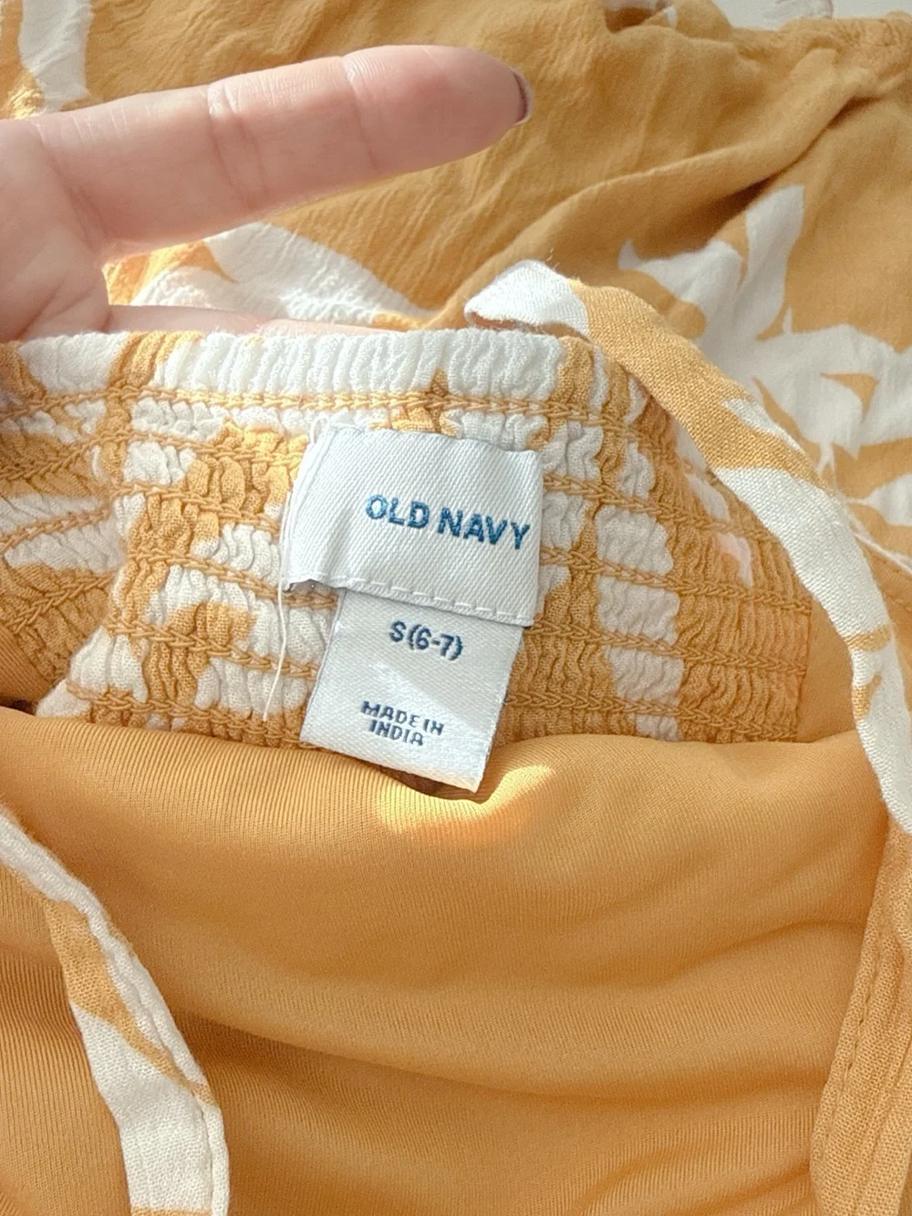 Old Navy Girls Mustard Tropical Midi Sundress Size S (6-7) Adjustable Straps